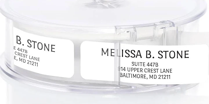 Current Labels White & Modern Black Print Address Labels with Dispenser
