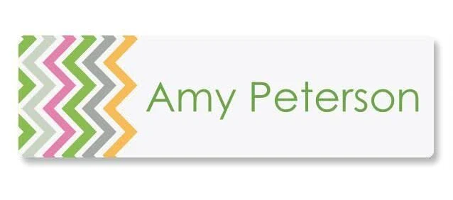Set of 240 Personalized Self-Stick Chevron Id Labels for Kids