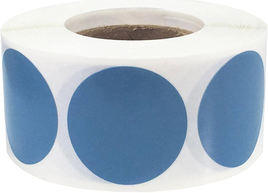 Steel Blue Colored Labels 1" Round QTY 500 | Wholesale Labels | InStockLabels