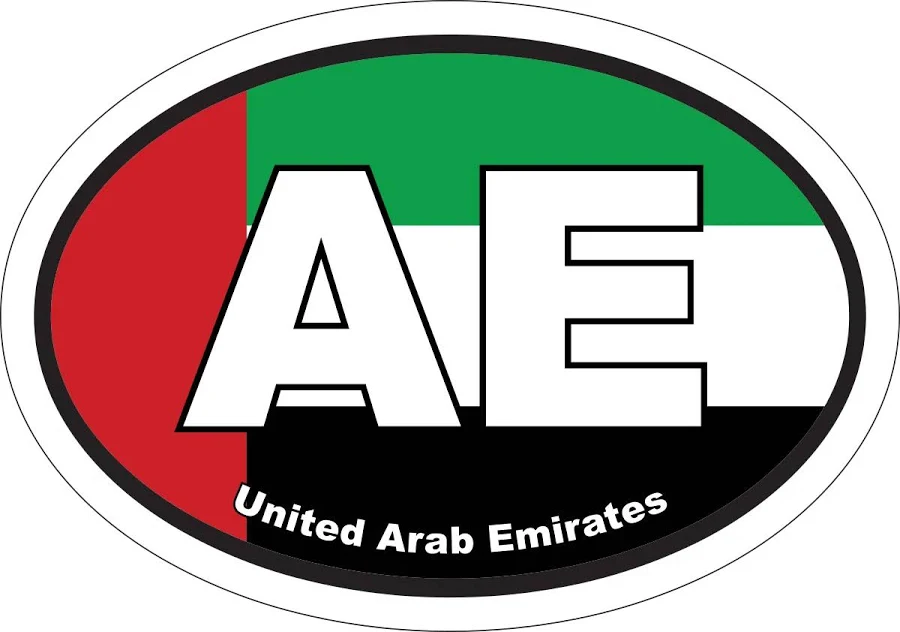 United Arab Emirates AE Flag Oval Sticker