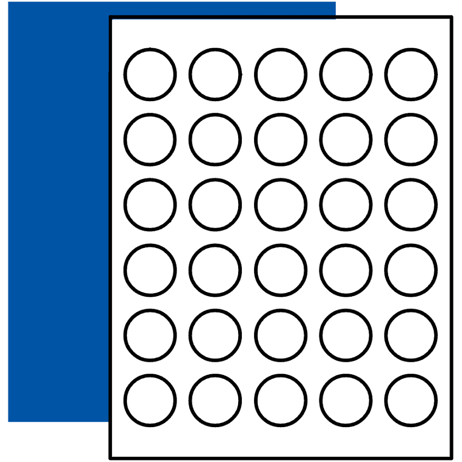 1-1/4" Round Labels, Print to the Edge BRIGHT Orange Paper - Avery?