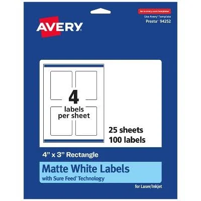 Avery White Rectangle Labels