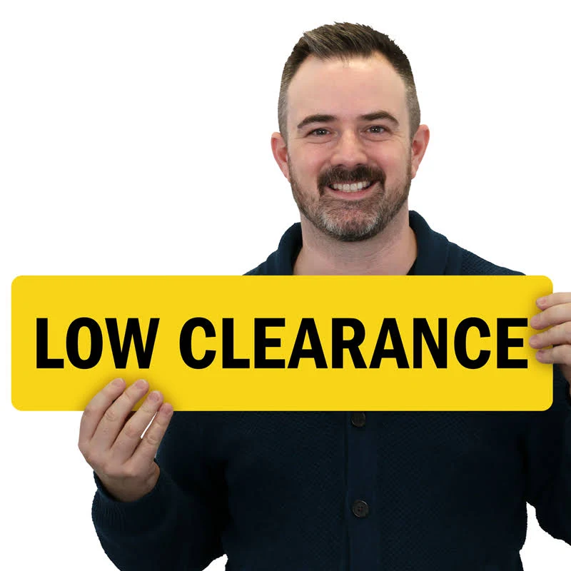 Low Clearance Signs Adhesive Polyester Labels, 24"x6"