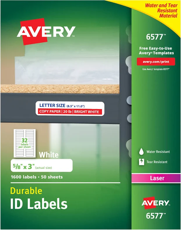 Avery Durable Permanent ID Labels TrueBlock Technology