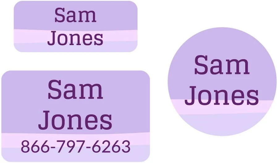 Personalized Clothing Labels Pack - Ombre Clothing Labels Pack - Ombre Purple by Name Bubbles