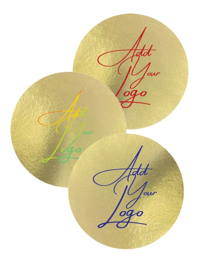 Gold Foil Custom Printed Stickers / Labels 1.5" x 1.5"