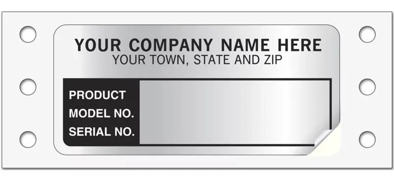 Model/Serial Number Labels, Continuous, Aluminum Foil (2000 ct)