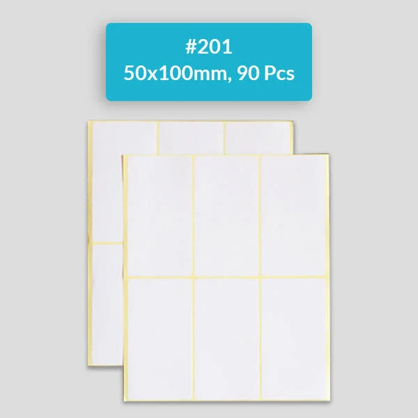 Self Adhesive Sticky White Labels A5 [15 Sheets Pack], #201,50x100mm