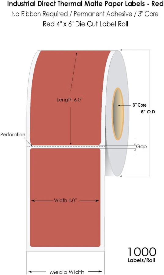 Direct Thermal 4" x Floodcoated Labels Roll