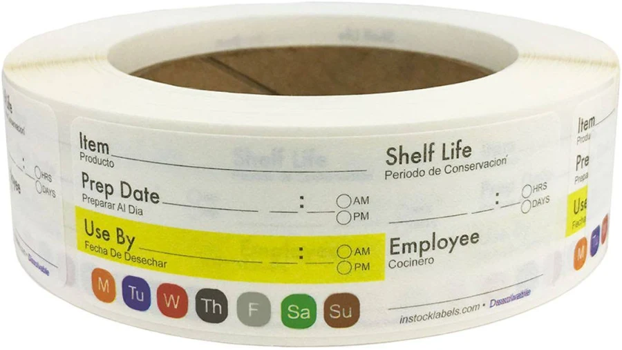 Universal Dissolvable Shelf Life Food Rotation Compostable Labels QTY 500 | Wholesale Labels | InStockLabels