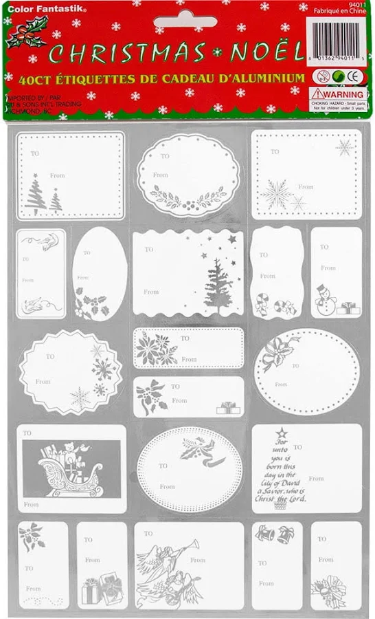 Jam Paper To/ From Christmas Gift Tag Stickers