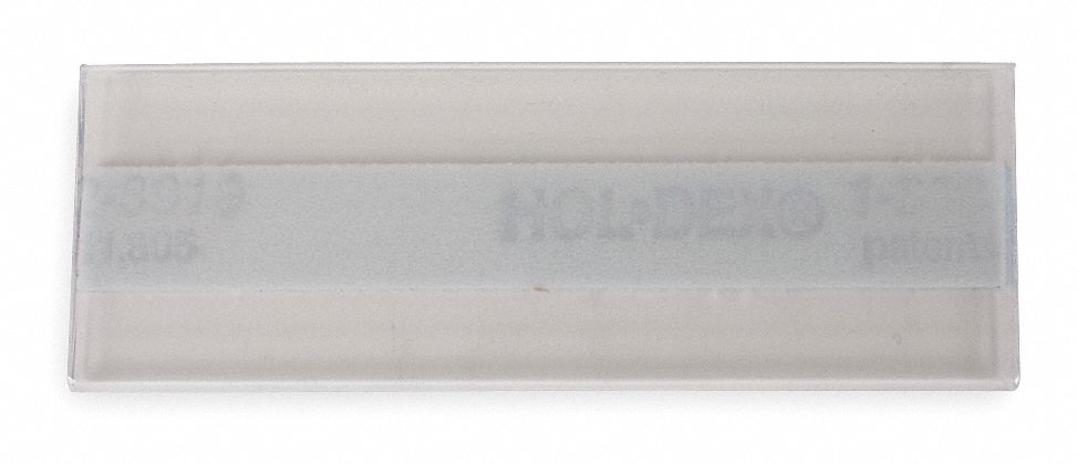 STANLEY VIDMAR Label Holder: 3 in x 1 in, Clear, Slide-In, 1 Label Holders, Self-Adhesive, Plastic
