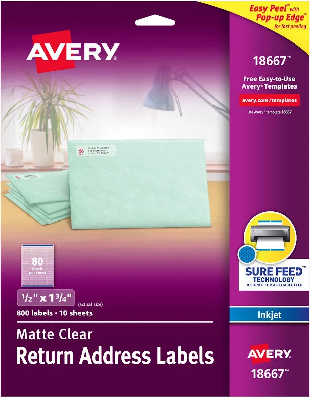 Avery? Matte Clear Return Address Labels