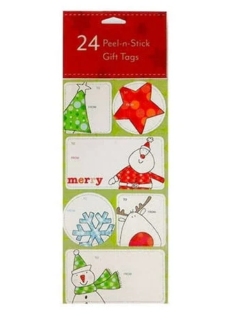 24 Christmas Gift Labels Peel-n-Stick