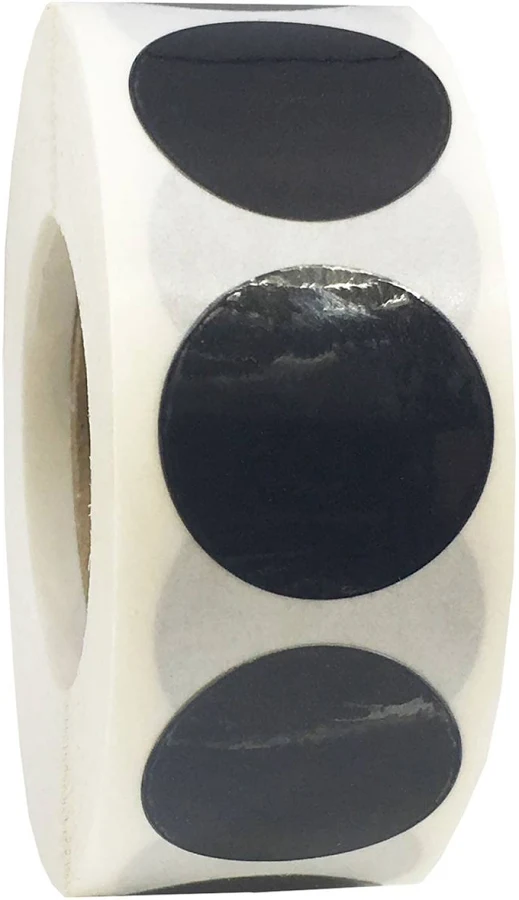 Black Weather Resistant Labels 3/4" Round QTY 500 | Wholesale Labels | InStockLabels