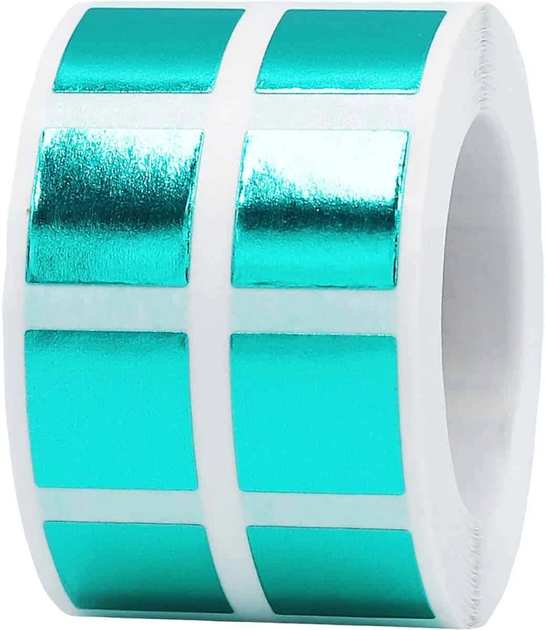 Small Metallic Green Stickers 1/2" Square Quantity 1,000 | Wholesale Labels | InStockLabels