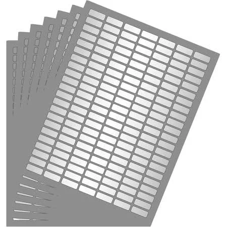 Metallic Labels Printable Sticker Paper Sheets for Printers in Metallic Silver, Small Printing Labels 1 inch x 0.375 inch for Laser Printers with 