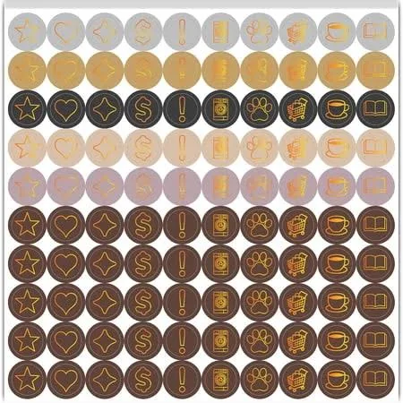 5 Sheets PVC Paper Stickers Self-adhesion Mixed Shapes 160x160mm Sticker: 12.7x12.7mm 100pcs/sheet DIY for DIY