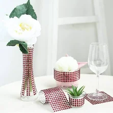 Balsacircle 21" x 11" Blush Adhesive Beads Diamond Crafts Sheet Wedding Party Fa