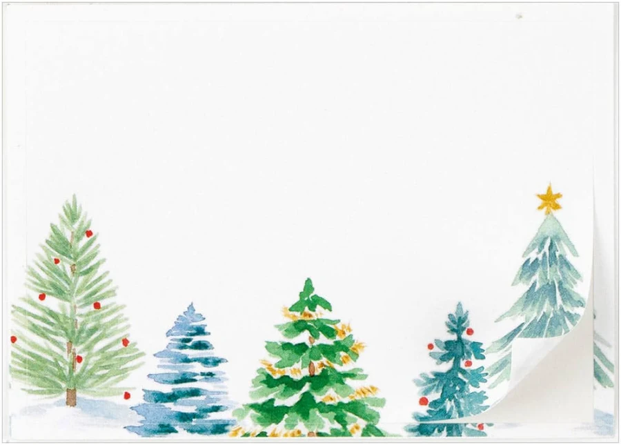 Caspari Christmas Trees Self-Adhesive Labels