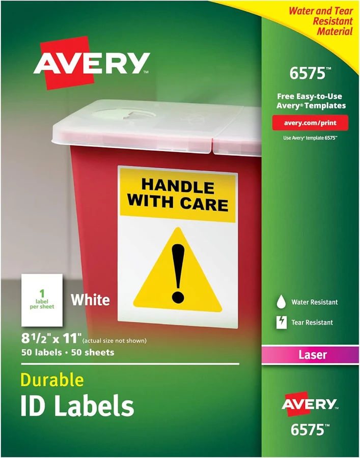 Avery Durable Permanent ID Labels with TrueBlock Technology