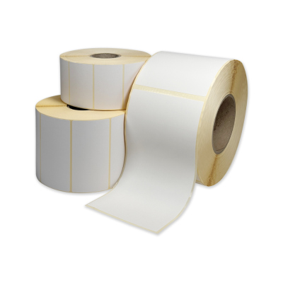 White paper self-adhesive labels 38x25 mm, for thermal transfer, 4000 labels per roll