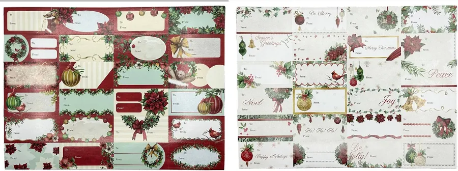 Christmas Holiday Present Self-Stick Tag Stickers
