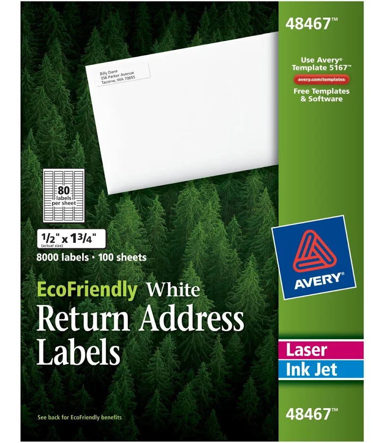 Avery? EcoFriendly Return Address Labels