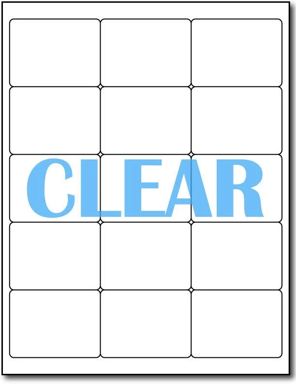 Crystal Clear Labels 2" x 2 11/16