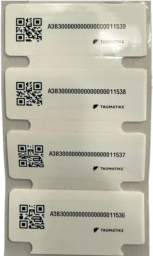 TagMatiks Pre-printed/Pre-encoded On Metal Classic II RFID Labels - 3.94" x 1.57" x 0.05”