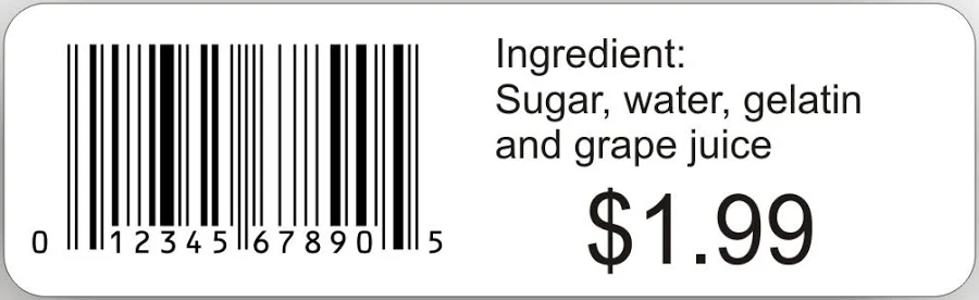 Quantity 1000 - 3.5'' x 1'' Paper UPC Barcode Labels & Stickers