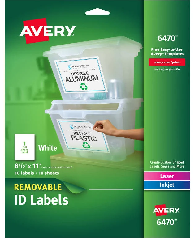 Avery Removable I.D. Laser/Inkjet Labels