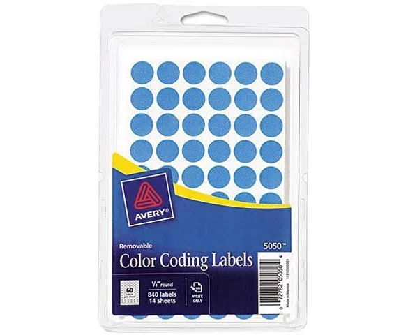 Avery Handwrite Only Self-Adhesive Removable Round Color-Coding Labels