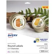 Avery Matte White Sure Feed Labels 22562