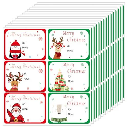 90 pcs Christmas Tags Stickers Christmas Name Stickers Premium Self Adhesive Gift Tag Stickers Merry Christmas Sticky Labels Christmas tag Envelope