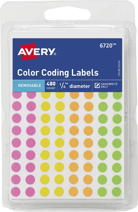 Avery Color Coding Labels Round