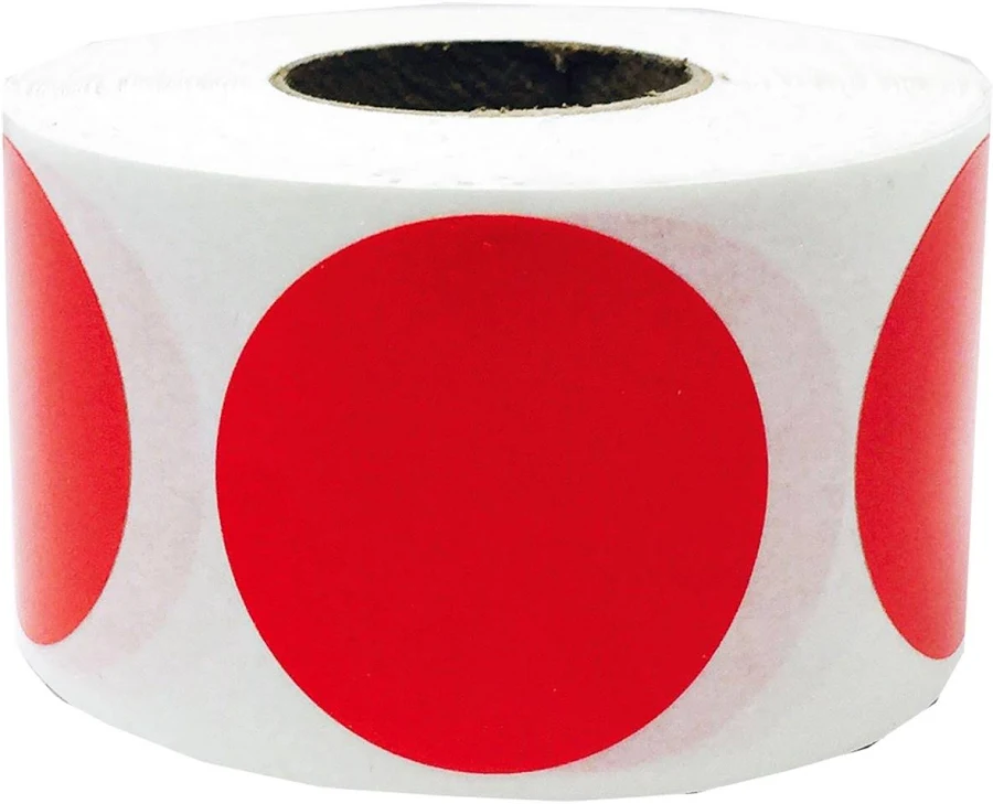 Red Stickers 1.25" Round QTY 500 | Wholesale Labels | InStockLabels