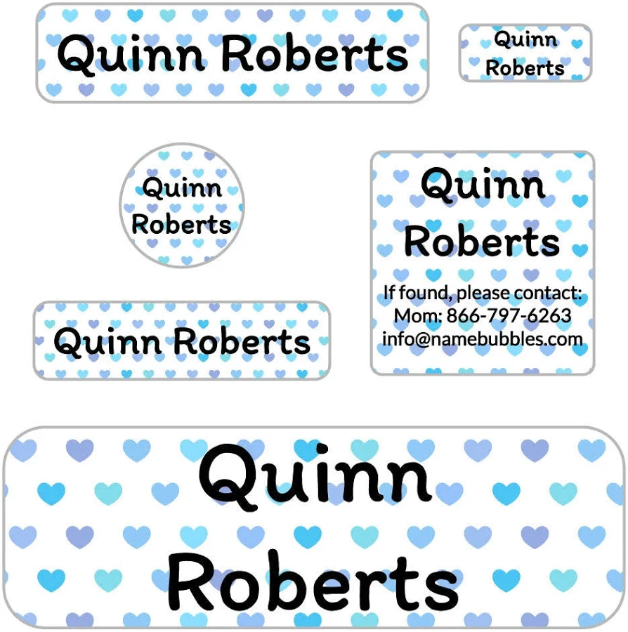 Name Bubbles Personalized School Labels Pack