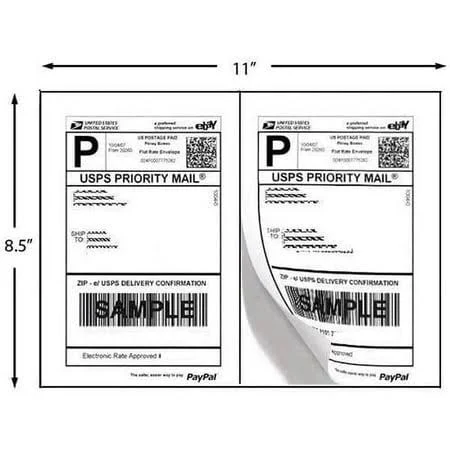 4000 Half Sheet Shipping Labels for Laser/InkJet