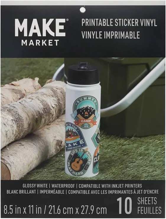 Make Market Michaels 8.5" x 11" Metallic Gold Waterproof Printable Sticker Vinyl