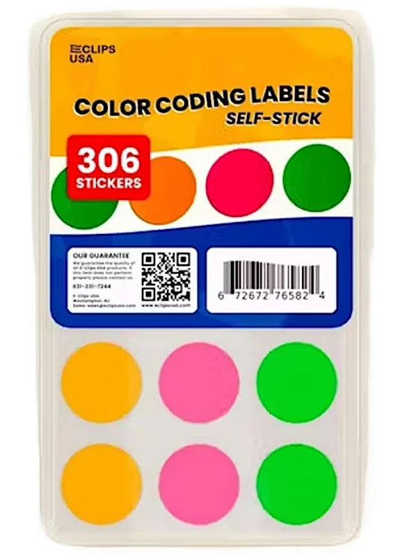 DollarDays Case of 36 Color Coding Labels