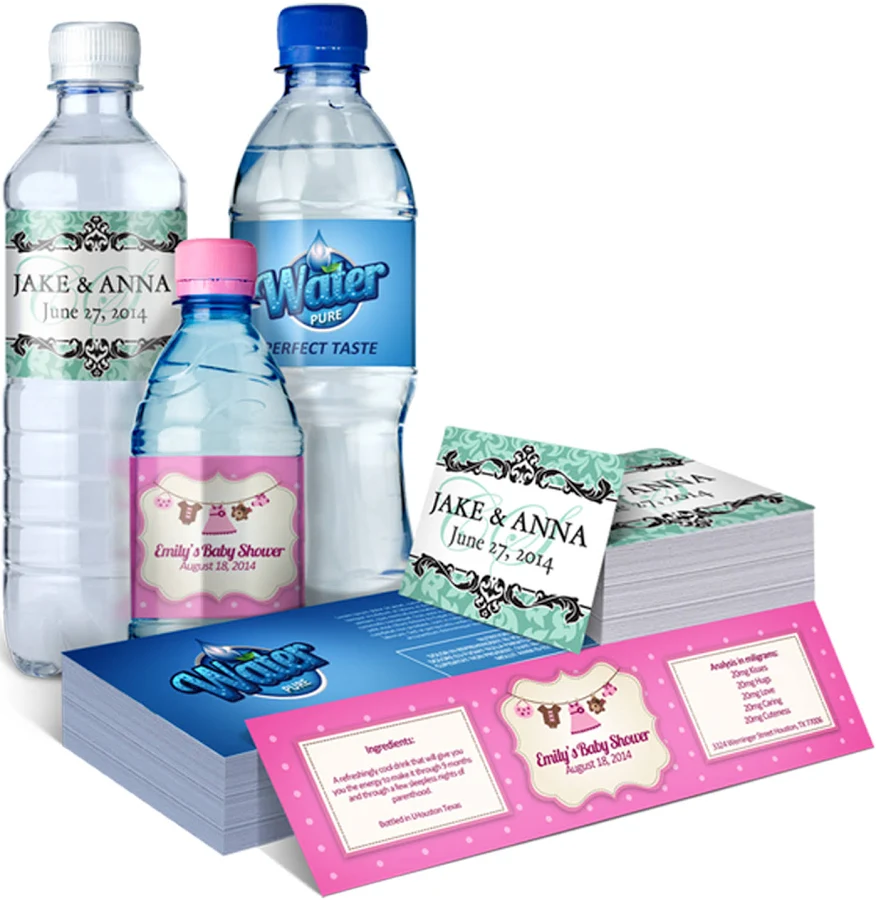 2500 pcs Water Bottle Label Printing - Custom Sticker Label Printing