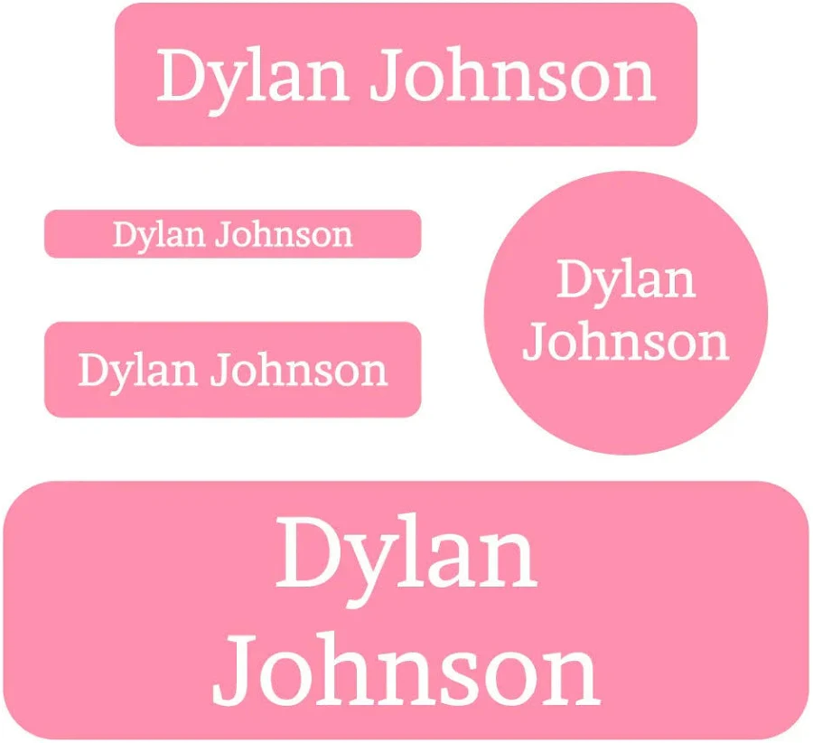 Personalized Waterproof Labels Pack - One Color Waterproof Labels Pack - Pink Grapefruit by Name Bubbles