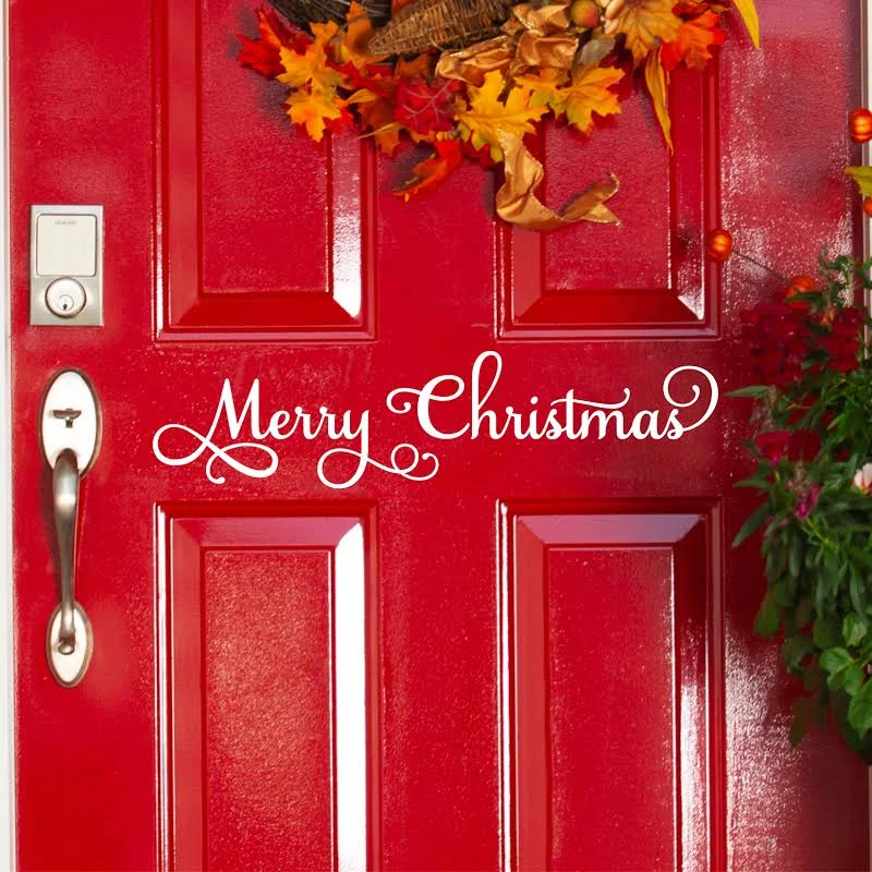Merry Christmas Front Door Decal