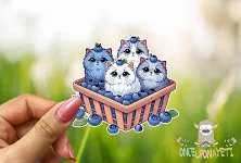 Blueberry Kitties - Vinyl Waterproof Sticker