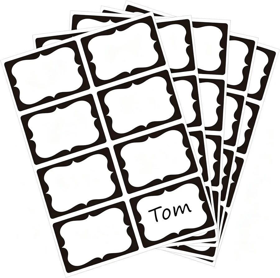 Ccocc Name Tags Stickers 3.5 inchx2.4 inch 200 Pcs Self-Adhesive Name Tags Labels Border Tag Sticker Labels for Clothes Files Boxes Containers