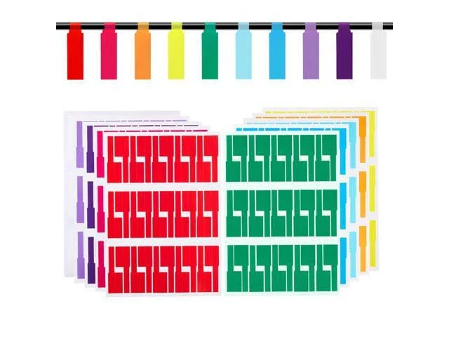 300 Pcs Cable Labels, Premium 10 Colors Wire Labels Electrical, Waterproof Cord Label Electronics Tags for Cables Management, Self-Adhesive Cable Labe