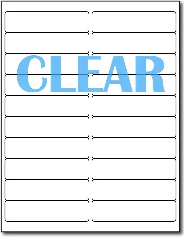 Crystal Clear Labels 1" X 4" Each