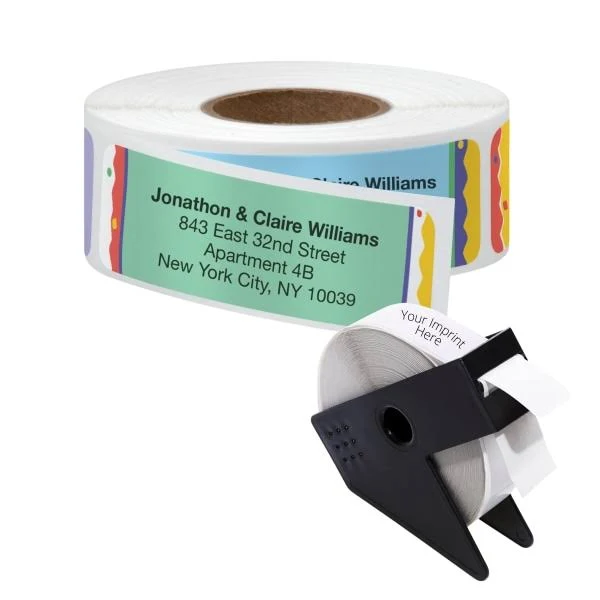 Taylor Corporation Personalized Custom Printed, Return Roll Address Labels, Assorted Designs, 2-1/2" x 3/4", Roll Of 250