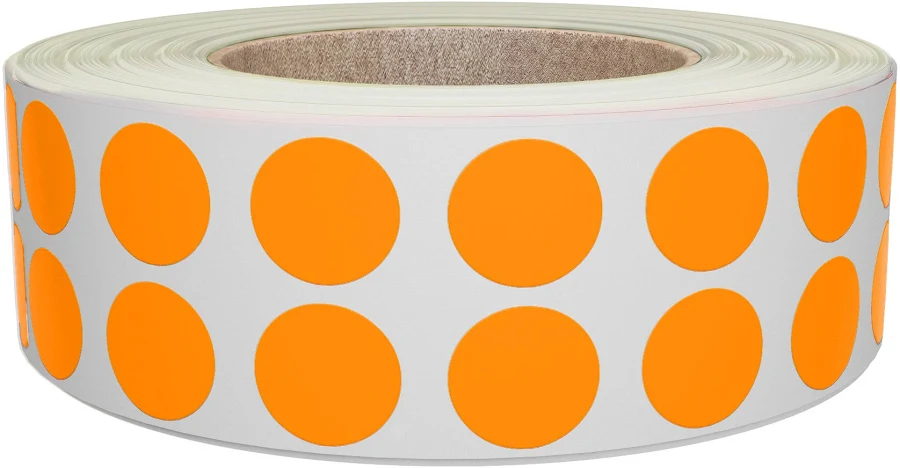 Royal Green Plain Neon Orange Circle Labels